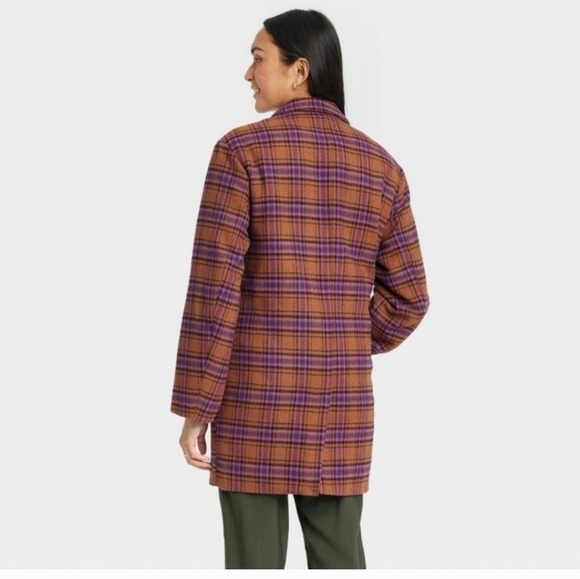 A New Day Plaid Oversized Coatigan in Rust Plaid - Picture 2 of 8